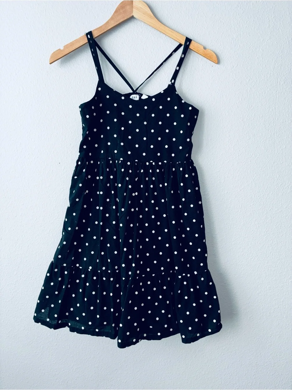 GAP Black and White Polka Dot Girls Dress Lined Size XL